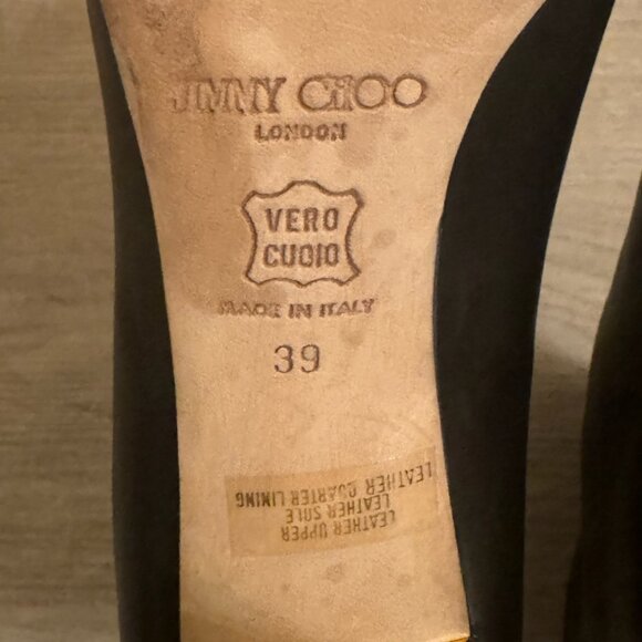 JIMMY CHOO Bella Calf Leather Black Booties with Gold Heel - EU 39 - Picture 10 of 12